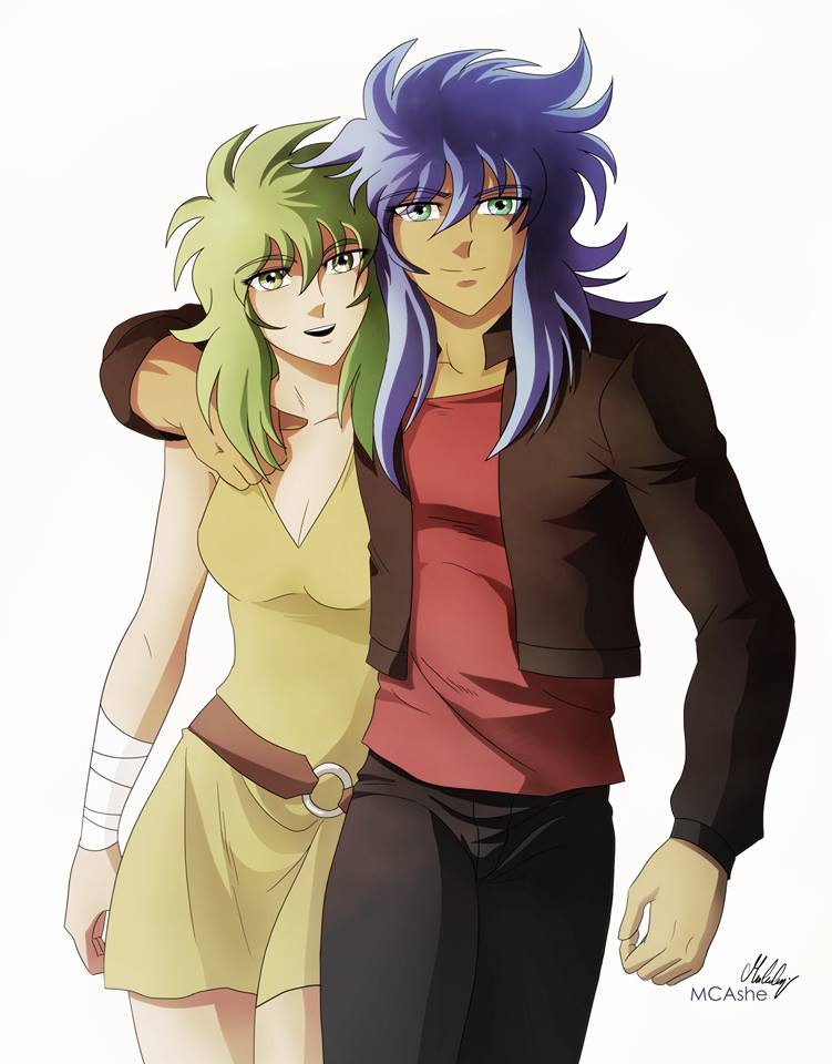 Saint Seiya, Scorpio Milo and Ophiuchus Shaina