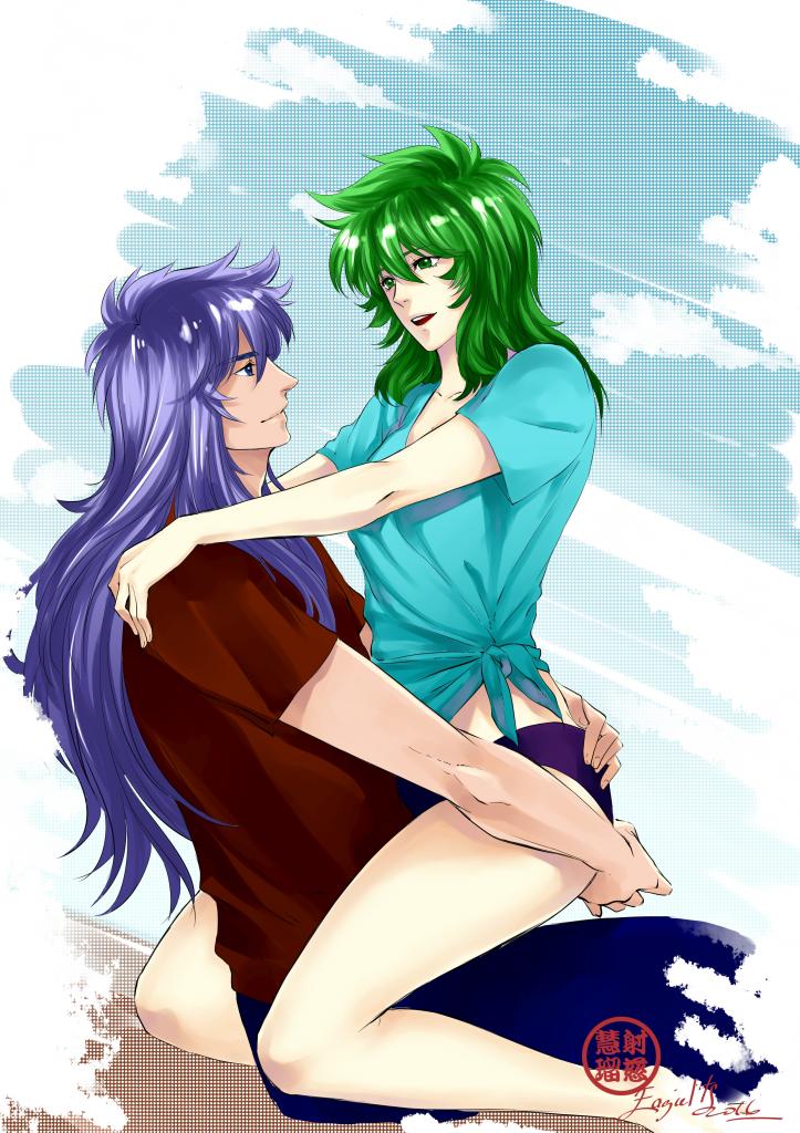 Saint Seiya, Scorpio Milo and Ophiuchus Shaina