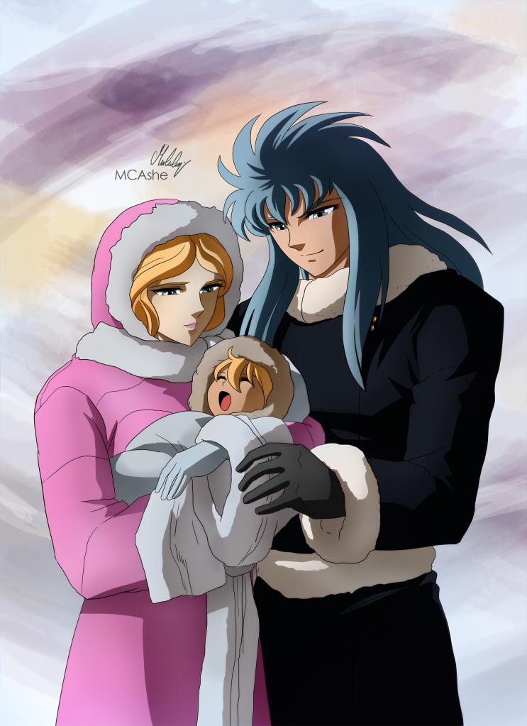 Saint Seiya Camus, Natassia and baby Hyoga