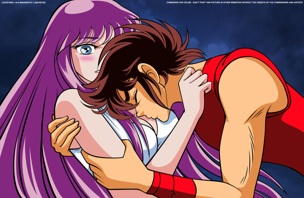 Saint Seiya Seiya and Saori by Locofuria