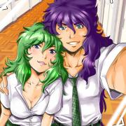 Saint Seiya, Scorpio Milo and Ophiuchus Shaina