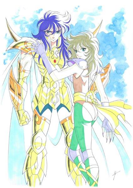 Saint Seiya, Scorpio Milo and Ophiuchus Shaina.