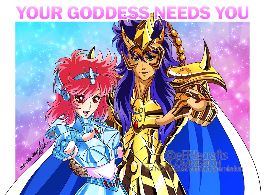 Saint Seiya, Scorpio Milo and Shoko