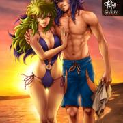 Saint Seiya Scorpio Milo and Ophiuchus Shaina